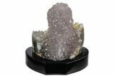 Tall, Amethyst Stalactite Formation With Wood Base - Uruguay #121392-2